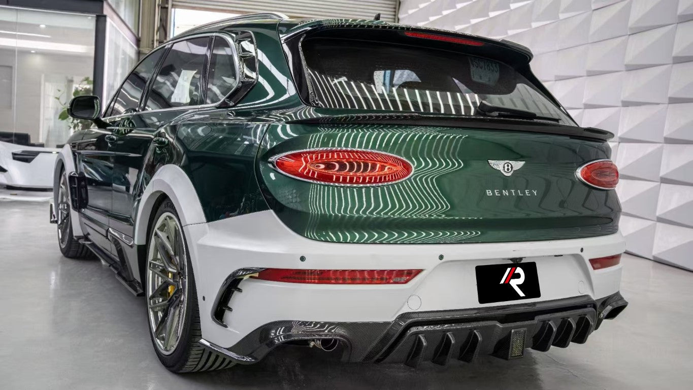 Bentley Bentayga V8 W12 2021-ON with Aftermarket Parts - M Style Rear Lip Spoiler Pre-preg Carbon Fiber / FRP from Aero Republic