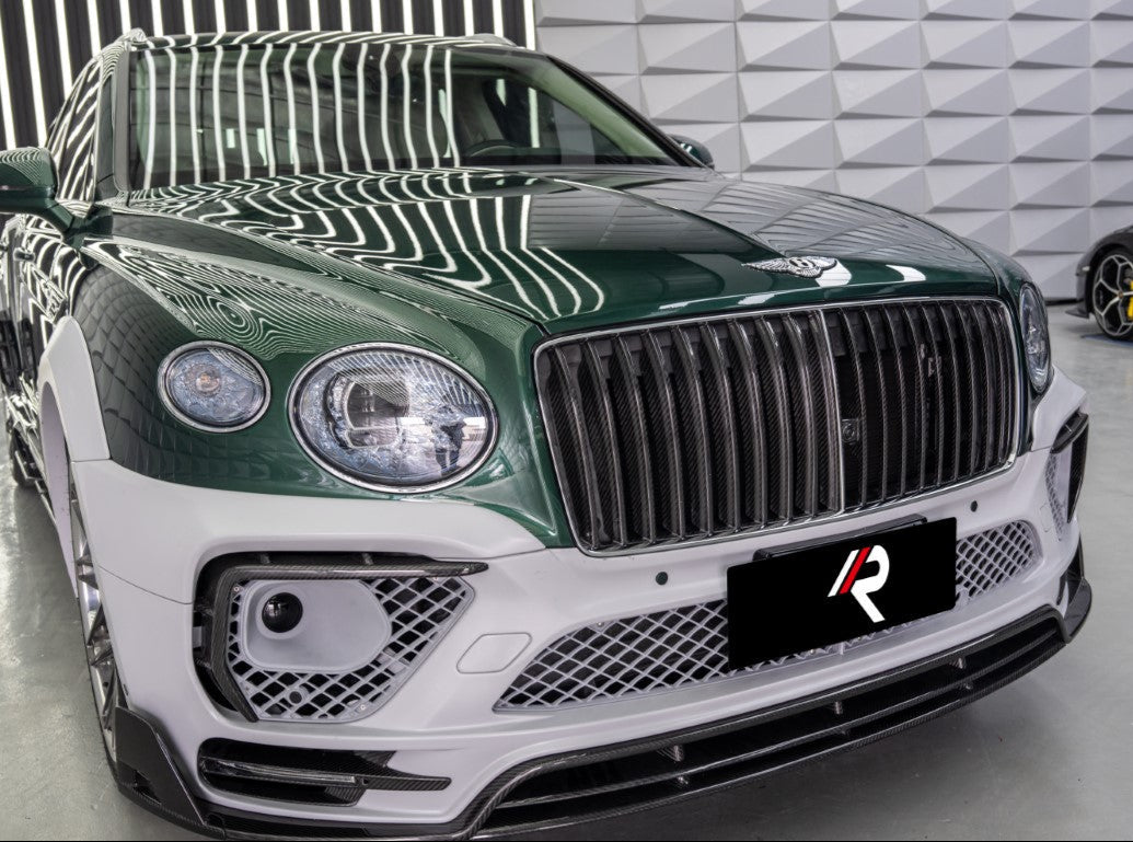 Bentley Bentayga V8 W12 with Aftermarket Parts - M Style Front Bumper Pre-preg Carbon Fiber / FRP from Aero Republic