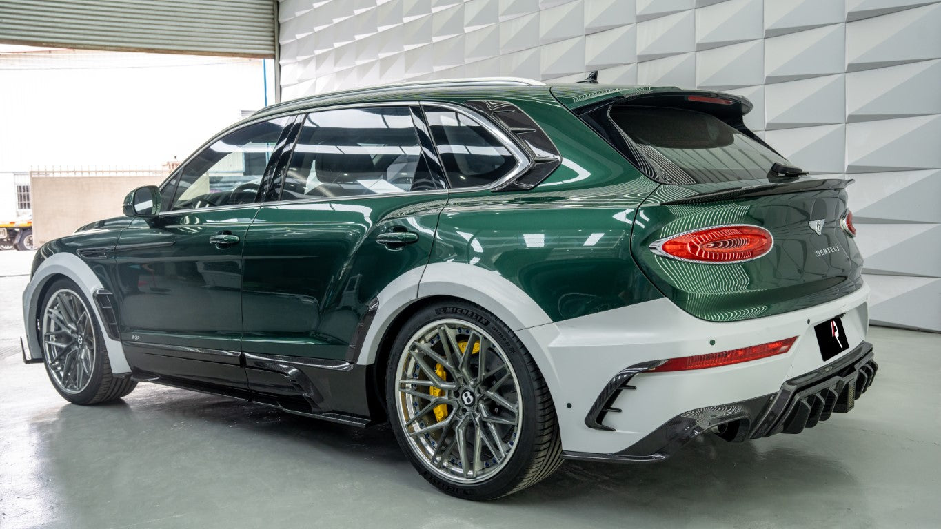 Bentley Bentayga V8 W12 2021-ON with Aftermarket Parts - M Style Rear Lip Spoiler Pre-preg Carbon Fiber / FRP from Aero Republic
