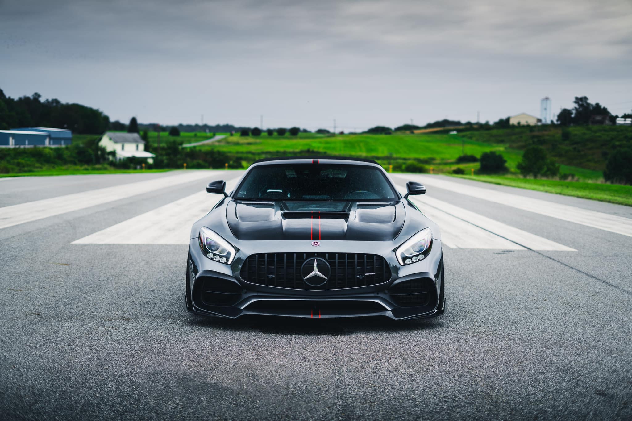 Mercedes Benz AMG GT GTS C190 2015 2016 2017 Pre-Facelift with Aftermarket Parts - RT Style Front Lip Carbon Fiber from Aero Republic