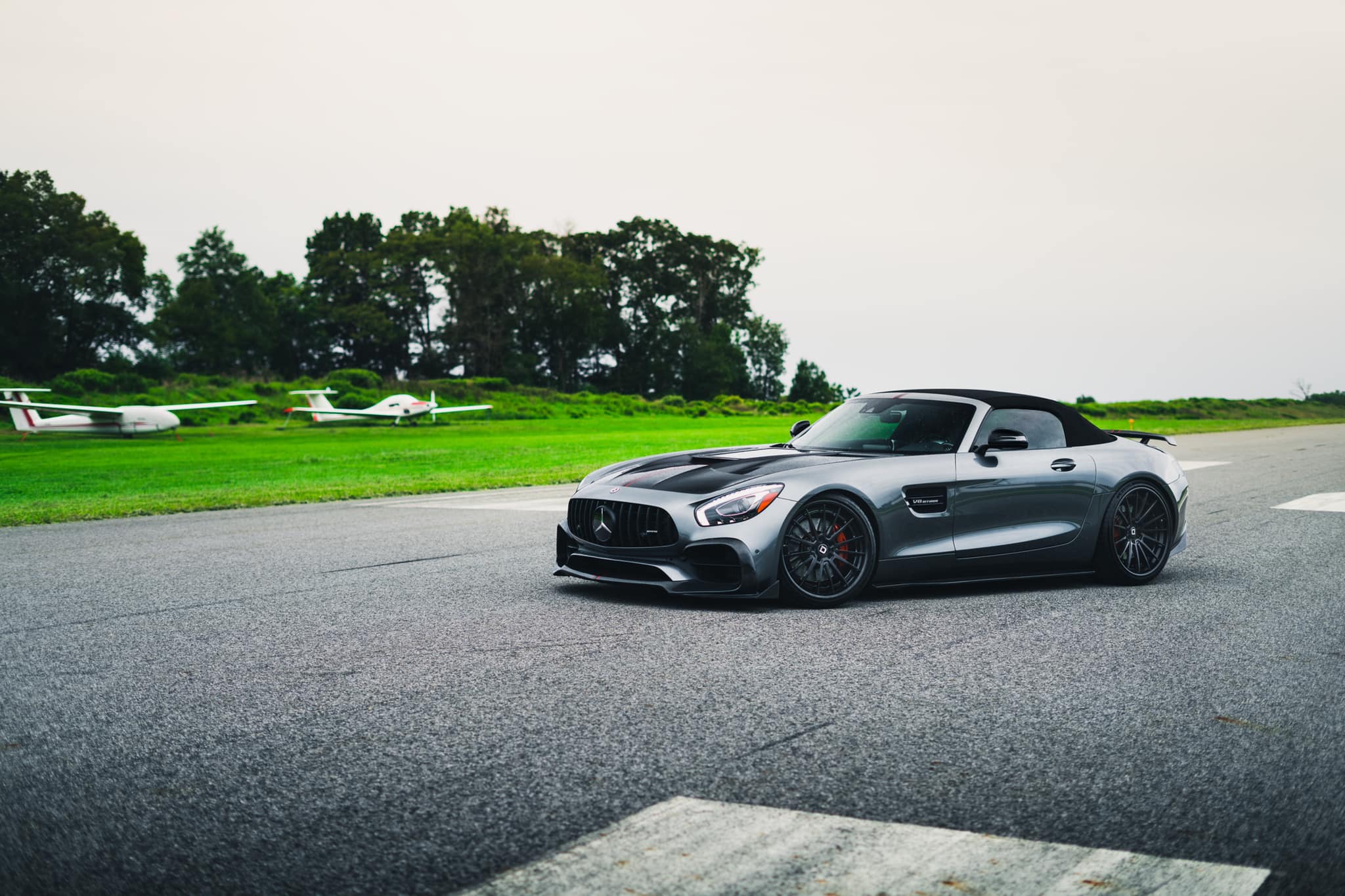 Mercedes Benz AMG GT GTS C190 2015 2016 2017 Pre-Facelift with Aftermarket Parts - RT Style Front Lip Carbon Fiber from Aero Republic