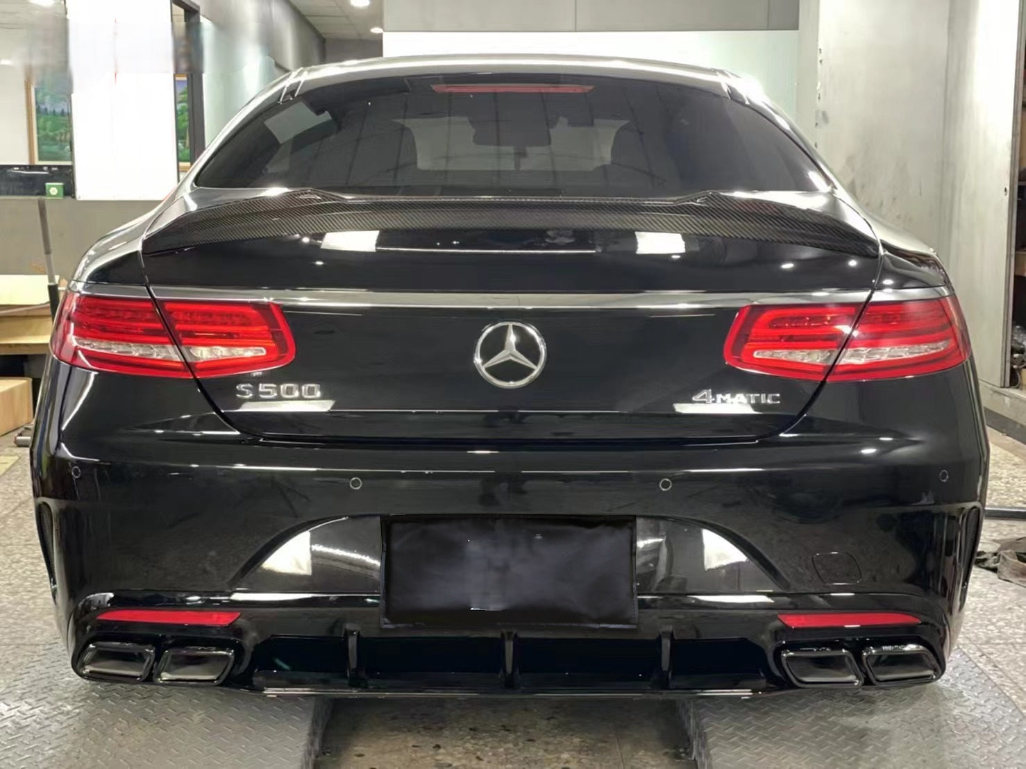 Mercedes Benz C-Class S-Class C217 AMG S65 S63 S550 S500 Coupe 2015 2016 2017 2018 2019 2020 2021 with Aftermarket Parts - VS Style Rear Lip Spoiler Pre-preg Carbon Fiber from Aero Republic