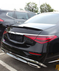 Mercedes Benz S-Class W223 AMG S63 Maybach S680 S580 S580e S560 S500 Sedan 2021-ON with Aftermarket Parts - X Style Rear Lip Spoiler Pre-preg Carbon Fiber from Aero Republic