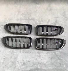 Aero Republic M Colors Blacked Out Front Kidney Grilles for BMW M3CS M3C M3 F81 F80 2014-2018 & M4CS M4C M4 F83 F82 2014-2020 Carbon Fiber/ABS