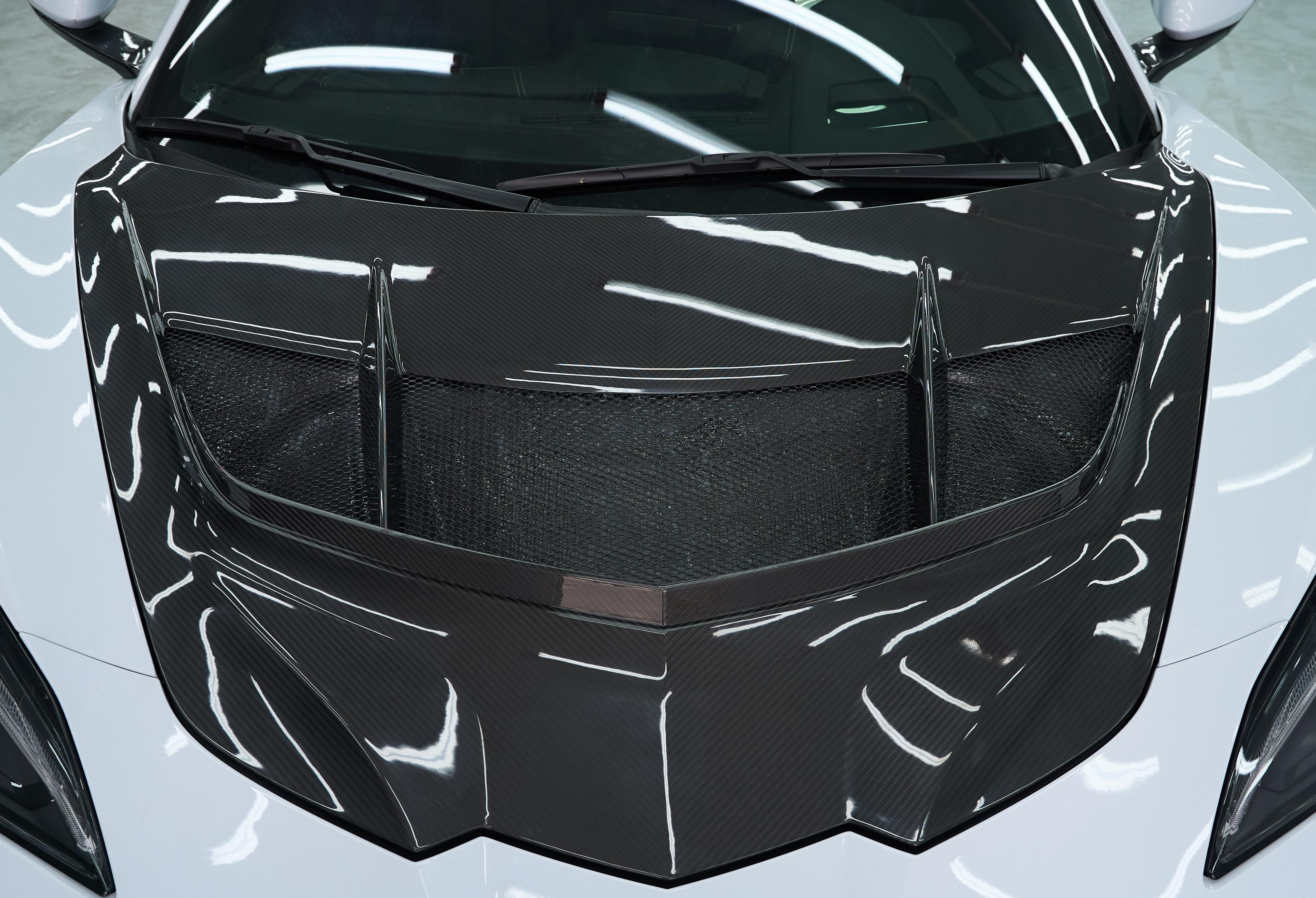 Chevrolet Corvette C8 Base E-Ray Z06 2020-ON with Aftermarket Parts - ZR1 V2 Style Hood Dry Pre-preg Carbon Fiber from Aero Republic