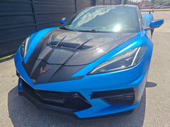 Chevrolet Corvette C8 2020-ON with Aftermarket Parts - Hood Bonnet Carbon Fiber / FRP from Aero Republic