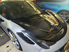 Ferrari 458 Italia Spider 2010 2011 2012 2013 2014 2015 with Aftermarket Parts - Speciale Style Hood Dry Pre-preg Carbon Fiber from Aero Republic