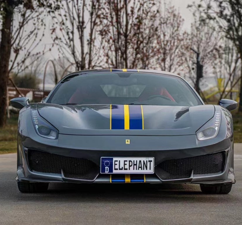 Ferrari 488 GTB with Aftermarket Parts - 1:1 Pista Style Full Body Kit Carbon Fiber / FRP from Aero Republic