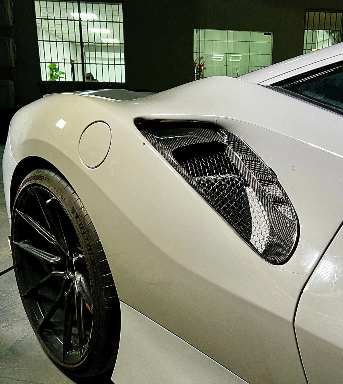 Ferrari 488 GTB & Spider 2016 2017 2018 2019 2020 with Aftermarket Parts - 1:1 Pista Style Side Vent Carbon Fiber / FRP from Aero Republic