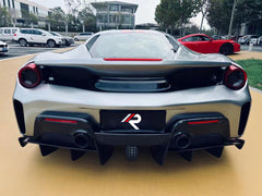 Ferrari 488 GTB & Spider 2016 2017 2018 2019 2020 with Aftermarket Parts - 1:1 Pista Style Rear Bumper Carbon Fiber / FRP from Aero Republic