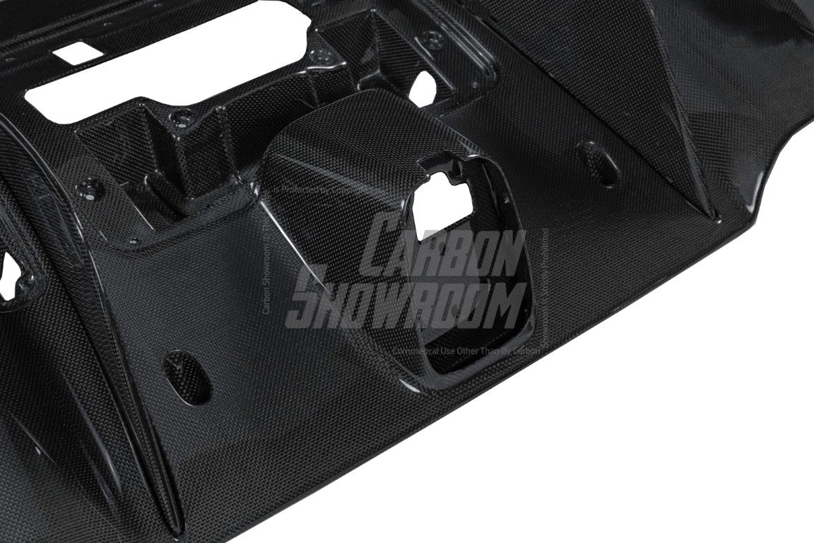 Ferrari 488 GTB & Spider 2016 2017 2018 2019 2020 with Aftermarket Parts - OEM 1:1 Style Replacement Rear Diffuser Dry Pre-preg Carbon Fiber from Aero Republic