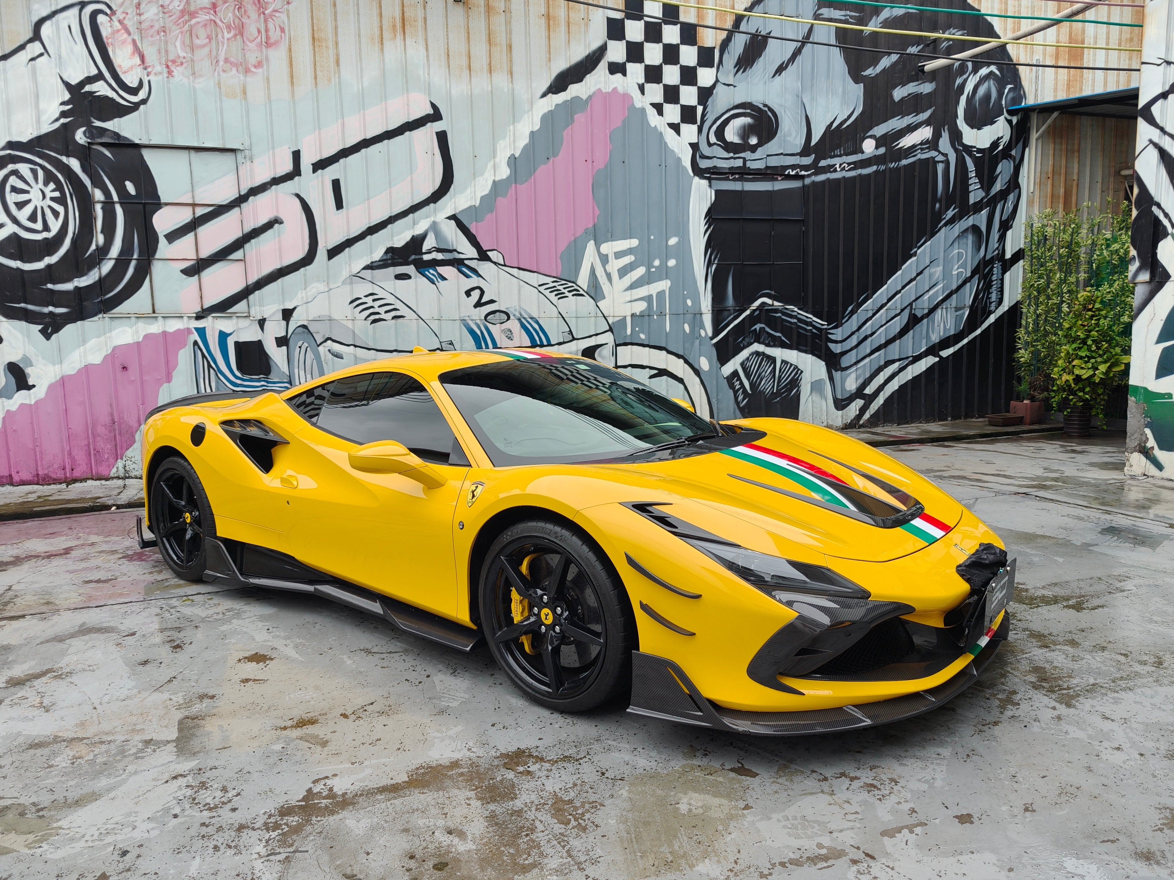F8 Tributo & Spider 2020 2021 2022 2023 with Aftermarket Parts - M Style Under Front Lip Carbon Fiber / FRP from Aero Republic
