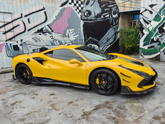 Ferrari F8 Tributo & Spider 2020 2021 2022 2023 with Aftermarket Parts - M Style Side Vent Trim Carbon Fiber from Aero Republic