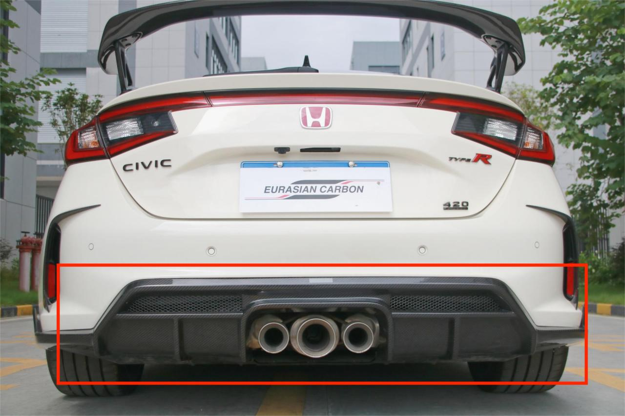 Honda Civic Type-R FL5 2023-ON with Aftermarket Parts - Rear Diffuser Carbon Fiber from Aero Republic