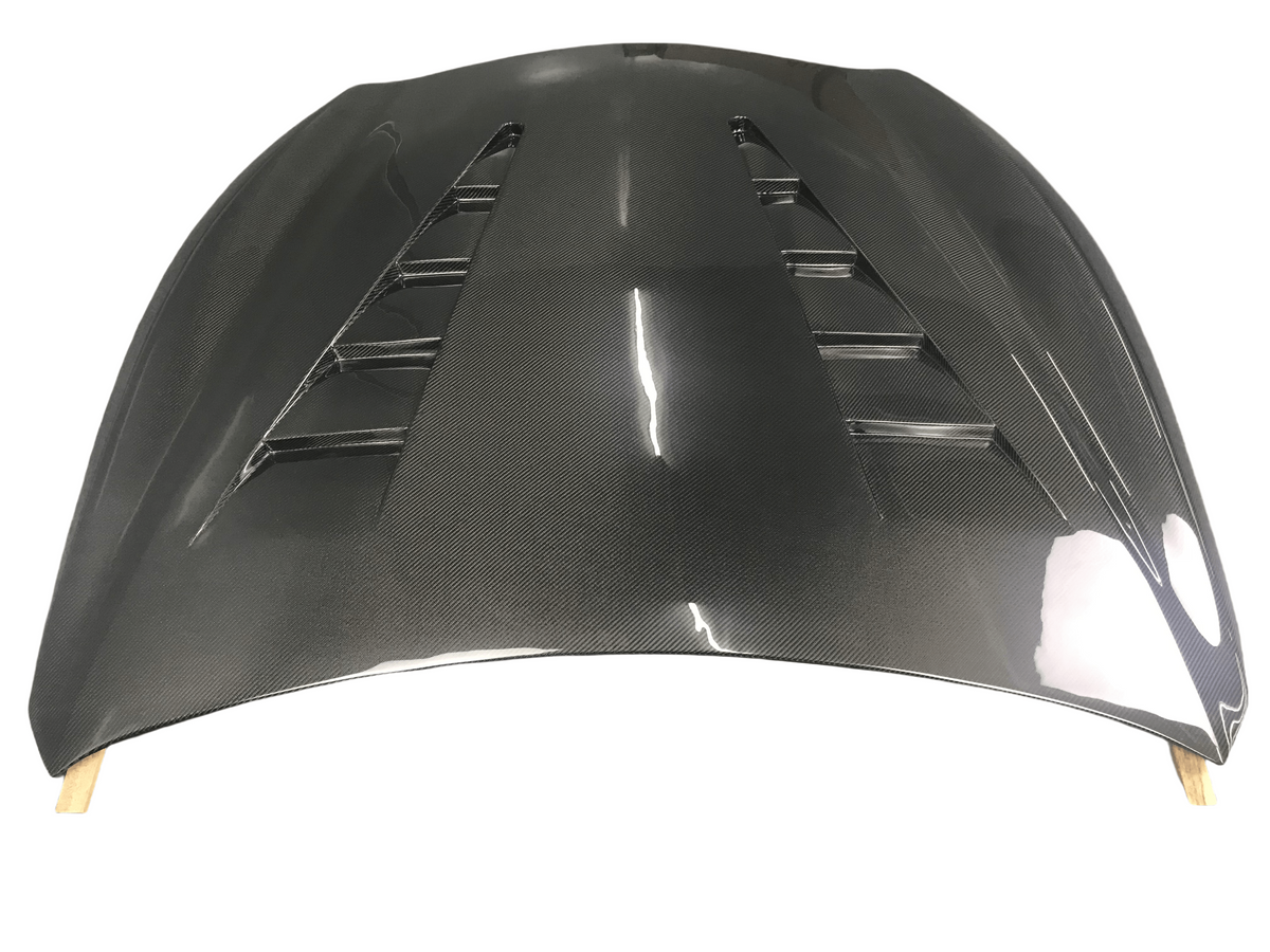 Infiniti Q50 Red Sport 400 Luxe Sensory Signature Premium Pure 2014 2015 2016 2017 2018 2019 2020 2021 2022 2023 2024 with Aftermarket Parts - RT Hood Carbon Fiber from Aero Republic