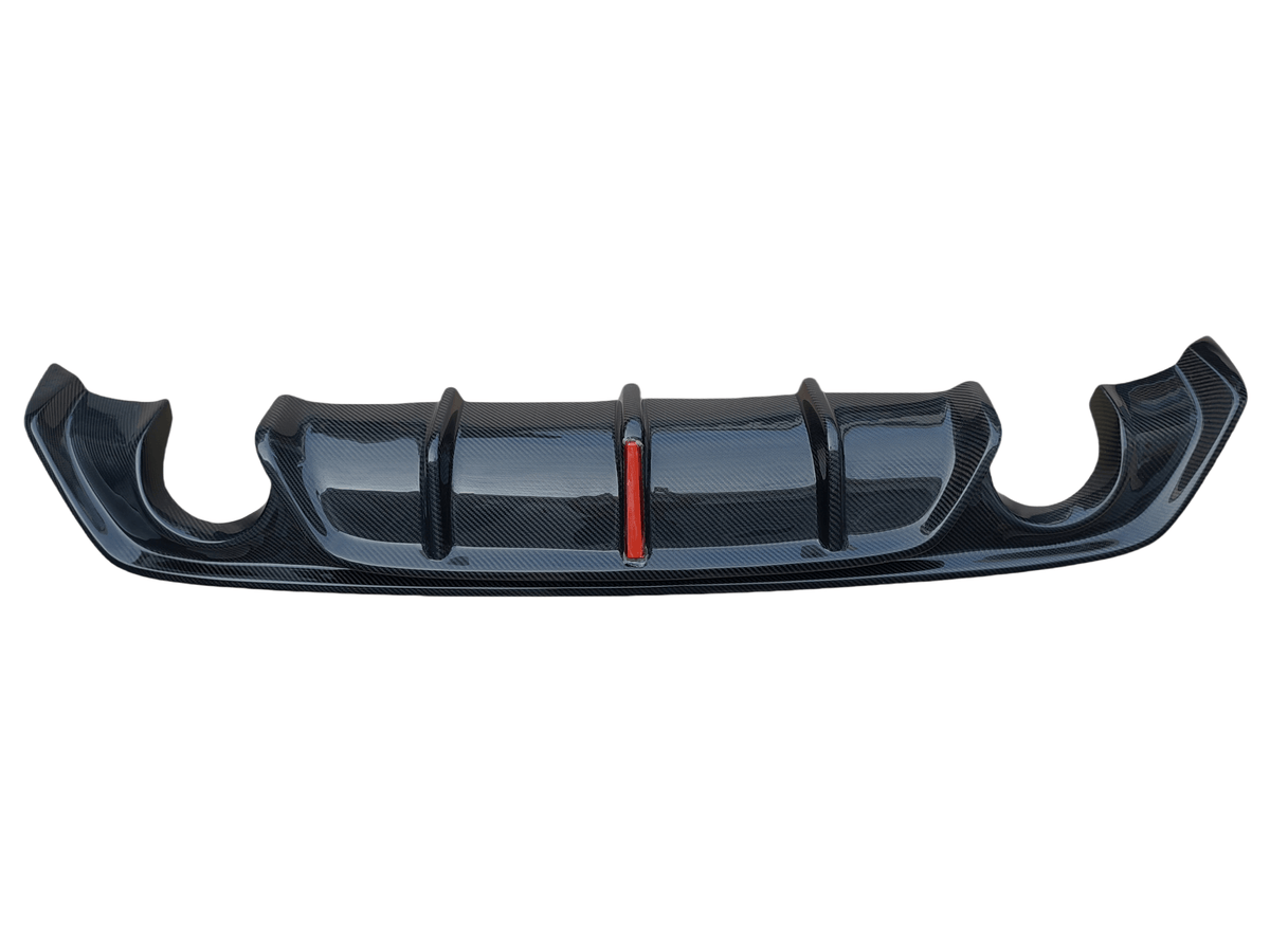 Infiniti Q60 Red Sport 400 Premium Luxe Sport Pure 2017 2018 2019 2020 2021 2022 with Aftermarket Parts - long Lamp Style Rear Diffuser Carbon Fiber from Aero Republic