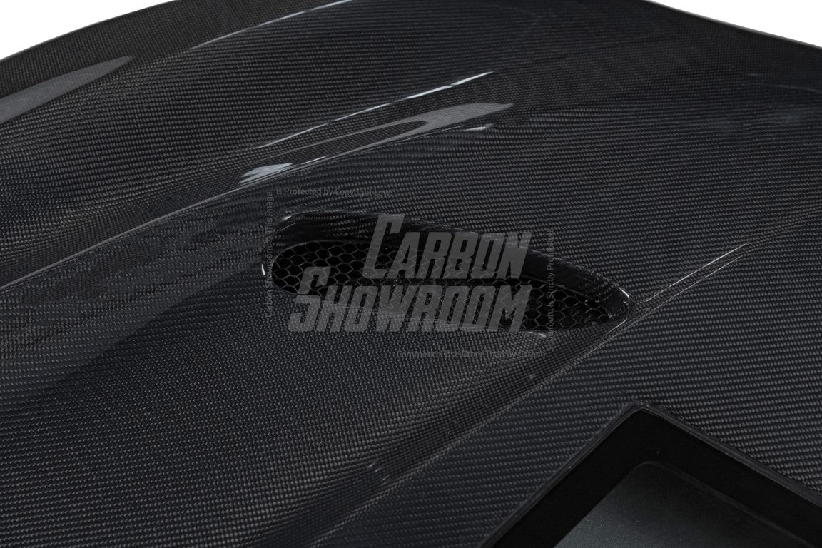 Infiniti Q60 Red Sport 400 Premium Luxe Sport Pure 2017 2018 2019 2020 2021 2022 with Aftermarket Parts - Type A Hood Carbon Fiber from Aero Republic