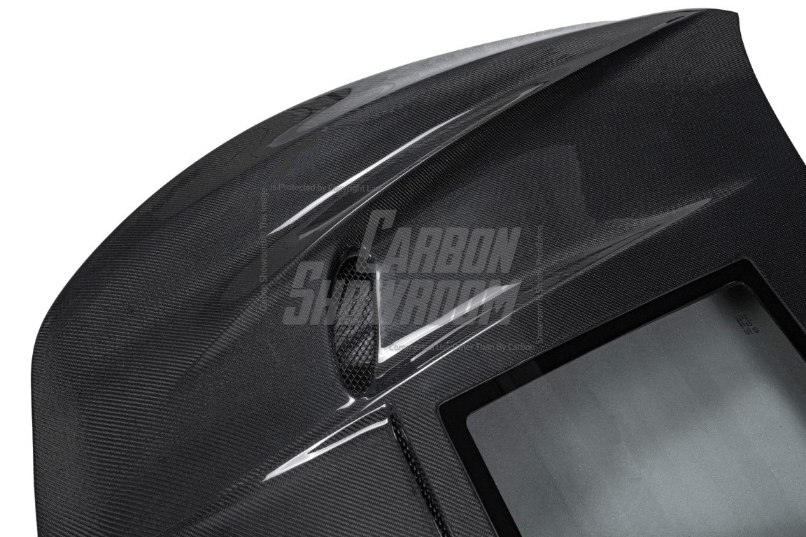 Infiniti Q60 Red Sport 400 Premium Luxe Sport Pure 2017 2018 2019 2020 2021 2022 with Aftermarket Parts - Type B Hood Carbon Fiber from Aero Republic