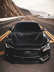 Infiniti Q60 Red Sport 400 Premium Luxe Sport Pure 2017 2018 2019 2020 2021 2022 with Aftermarket Parts - GTS Hood Carbon Fiber from Aero Republic