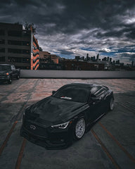 Infiniti Q60 Red Sport 400 Premium Luxe Sport Pure 2017 2018 2019 2020 2021 2022 with Aftermarket Parts - GTS Hood Carbon Fiber from Aero Republic