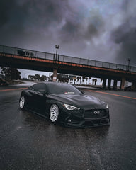 Infiniti Q60 Red Sport 400 Premium Luxe Sport Pure 2017 2018 2019 2020 2021 2022 with Aftermarket Parts - GTS Hood Carbon Fiber from Aero Republic
