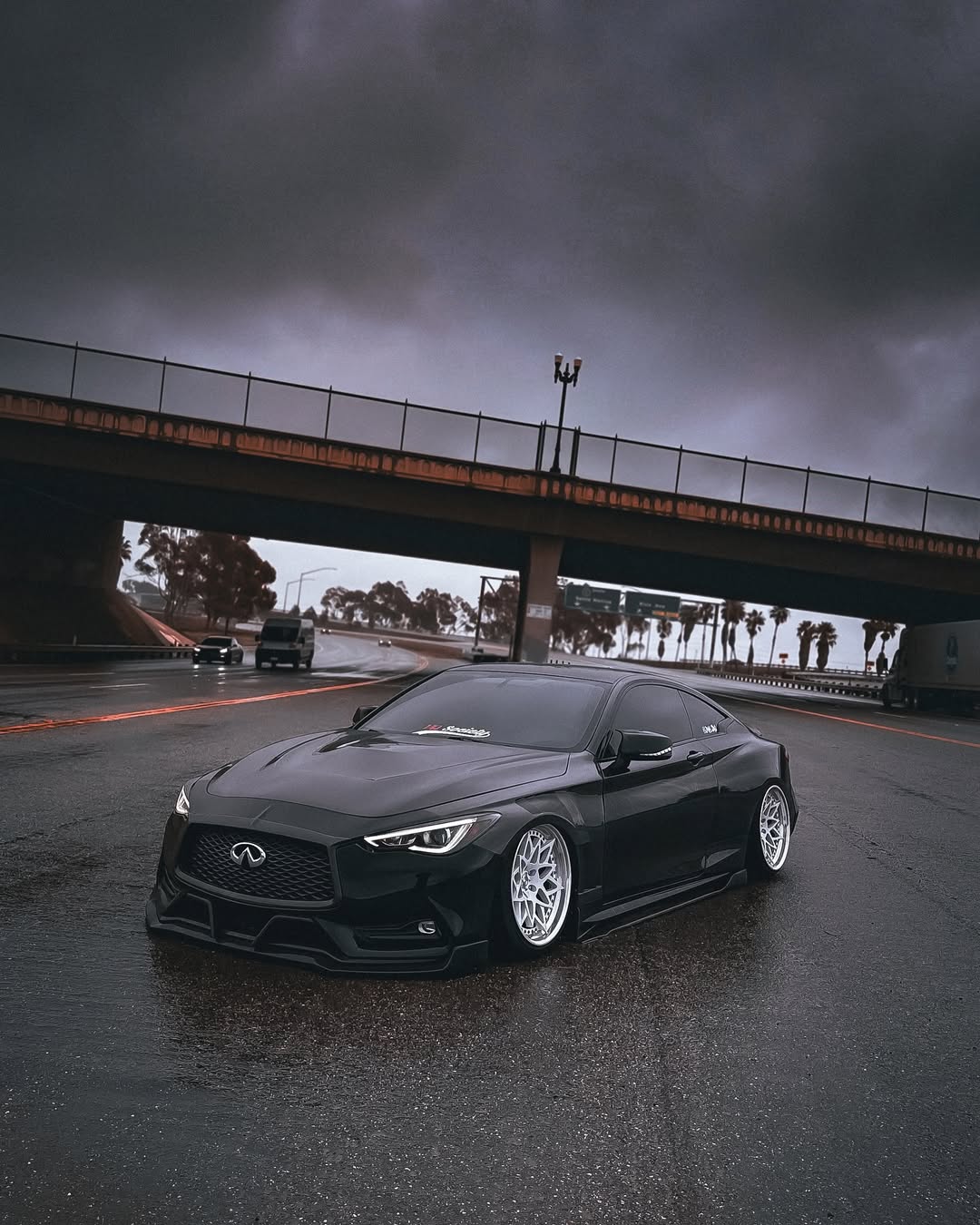 Infiniti Q60 Red Sport 400 Premium Luxe Sport Pure 2017 2018 2019 2020 2021 2022 with Aftermarket Parts - GTS Hood Carbon Fiber from Aero Republic