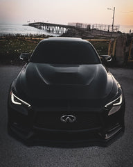 Infiniti Q60 Red Sport 400 Premium Luxe Sport Pure 2017 2018 2019 2020 2021 2022 with Aftermarket Parts - GTS Hood Carbon Fiber from Aero Republic