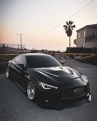 Infiniti Q60 Red Sport 400 Premium Luxe Sport Pure 2017 2018 2019 2020 2021 2022 with Aftermarket Parts - GTS Hood Carbon Fiber from Aero Republic