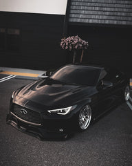 Infiniti Q60 Red Sport 400 Premium Luxe Sport Pure 2017 2018 2019 2020 2021 2022 with Aftermarket Parts - GTS Hood Carbon Fiber from Aero Republic