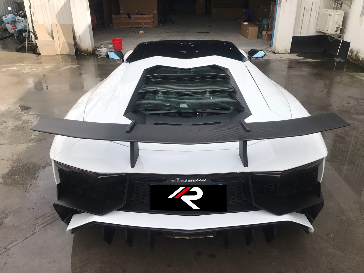 Lamborghini Aventador Base LP700 LP720 S LP740 SV LP750 Ultimate LP780 SVJ LP770 2012 2013 2014 2015 2016 2017 2018 2019 2020 2021 2022 2023 2024 with Aftermarket Parts - 1:1 OEM SV Style Rear Bumper Carbon Fiber / FRP from Aero Republic