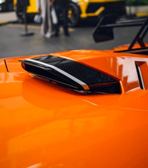 Lamborghini Huracan STO 2021 2022 2023 2024 with Aftermarket Parts - 1:1 STO OEM Style Rear Engine Bay Vent Trim & Rear Engine Bay Canard & Rear Engine Cover?Pre-preg Carbon Fiber / FRP from Aero Republic