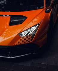 Lamborghini Huracan STO 2021 2022 2023 2024 with Aftermarket Parts - 1:1 STO OEM Style Top & Under Front Lip Pre-preg Carbon Fiber / FRP from Aero Republic
