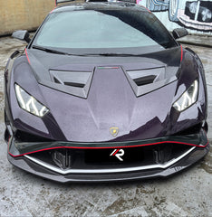 Lamborghini Huracan STO 2021 2022 2023 2024 with Aftermarket Parts - Vor Style Hood Vent Cover Pre-preg Carbon Fiber / FRP from Aero Republic