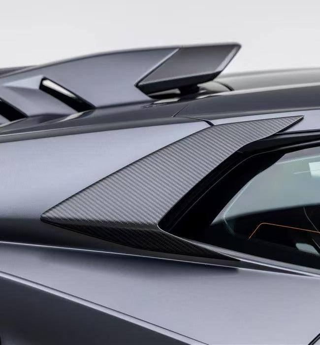 Lamborghini Huracan STO 2021 2022 2023 2024 with Aftermarket Parts - Vor Style Window Louvers Pre-preg Carbon Fiber / FRP from Aero Republic