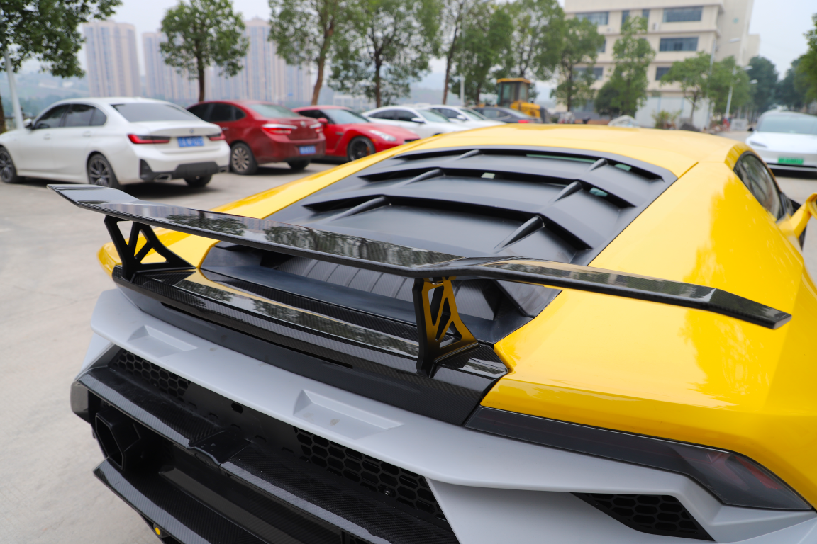 Lamborghini Huracan Tecnica Performante Evo LP610 LP580 2015 2016 2017 2018 2019 2020 2021 2022 2023 2024 with Aftermarket Parts - Man Style Rear Wing Dry Pre-preg Carbon Fiber from Aero Republic
