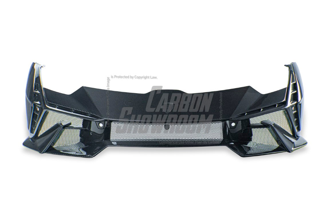 Lamborghini Huracan Tecnica Performante Evo LP610 LP580 2015 2016 2017 2018 2019 2020 2021 2022 2023 2024 with Aftermarket Parts - Tecnica Style Front Bumper Dry Pre-preg Carbon Fiber from Aero Republic