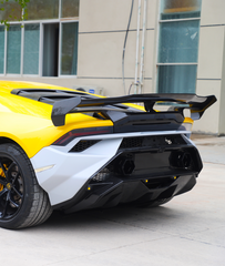 Lamborghini Huracan Tecnica Performante Evo LP610 LP580 2015 2016 2017 2018 2019 2020 2021 2022 2023 2024 with Aftermarket Parts - Vor V2 Style Rear Wing Dry Pre-preg Carbon Fiber from Aero Republic
