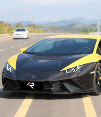 Lamborghini Huracan Tecnica Performante Evo LP610 LP580 2015 2016 2017 2018 2019 2020 2021 2022 2023 2024 with Aftermarket Parts - Tecnica Style Hood Dry Pre-preg Carbon Fiber from Aero Republic