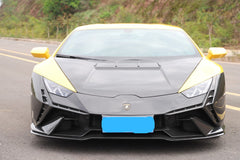Lamborghini Huracan Tecnica Performante Evo LP610 LP580 2015 2016 2017 2018 2019 2020 2021 2022 2023 2024 with Aftermarket Parts - Tecnica Style Front Bumper Dry Pre-preg Carbon Fiber from Aero Republic