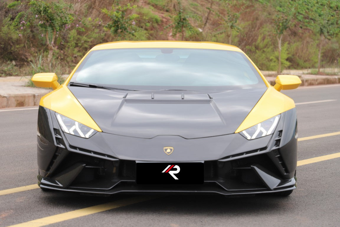 Lamborghini Huracan Tecnica Performante Evo LP610 LP580 2015 2016 2017 2018 2019 2020 2021 2022 2023 2024 with Aftermarket Parts - Tecnica Style Hood Dry Pre-preg Carbon Fiber from Aero Republic