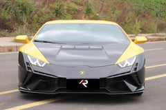 Lamborghini Huracan Tecnica Performante Evo LP610 LP580 2015 2016 2017 2018 2019 2020 2021 2022 2023 2024 with Aftermarket Parts - Tecnica Style Hood Dry Pre-preg Carbon Fiber from Aero Republic