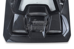 Lamborghini Huracan Tecnica Performante Evo LP610 LP580 2015 2016 2017 2018 2019 2020 2021 2022 2023 2024 with Aftermarket Parts - Tecnica Style Engine Hatch Dry Pre-preg Carbon Fiber from Aero Republic