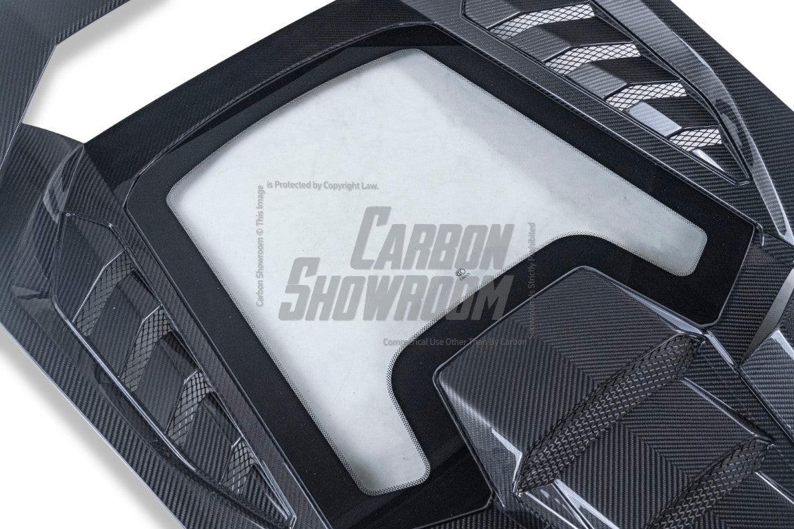 Lamborghini Huracan Tecnica Performante Evo LP610 LP580 2015 2016 2017 2018 2019 2020 2021 2022 2023 2024 with Aftermarket Parts - Tecnica Style Engine Hatch Dry Pre-preg Carbon Fiber from Aero Republic