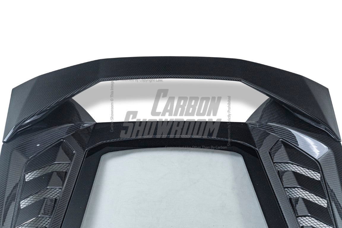 Lamborghini Huracan Tecnica Performante Evo LP610 LP580 2015 2016 2017 2018 2019 2020 2021 2022 2023 2024 with Aftermarket Parts - Tecnica Style Engine Hatch Dry Pre-preg Carbon Fiber from Aero Republic