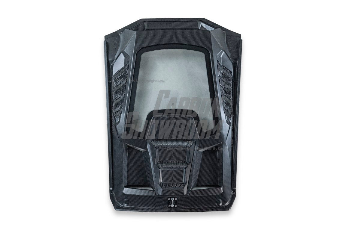 Lamborghini Huracan Tecnica Performante Evo LP610 LP580 2015 2016 2017 2018 2019 2020 2021 2022 2023 2024 with Aftermarket Parts - Tecnica Style Engine Hatch Dry Pre-preg Carbon Fiber from Aero Republic