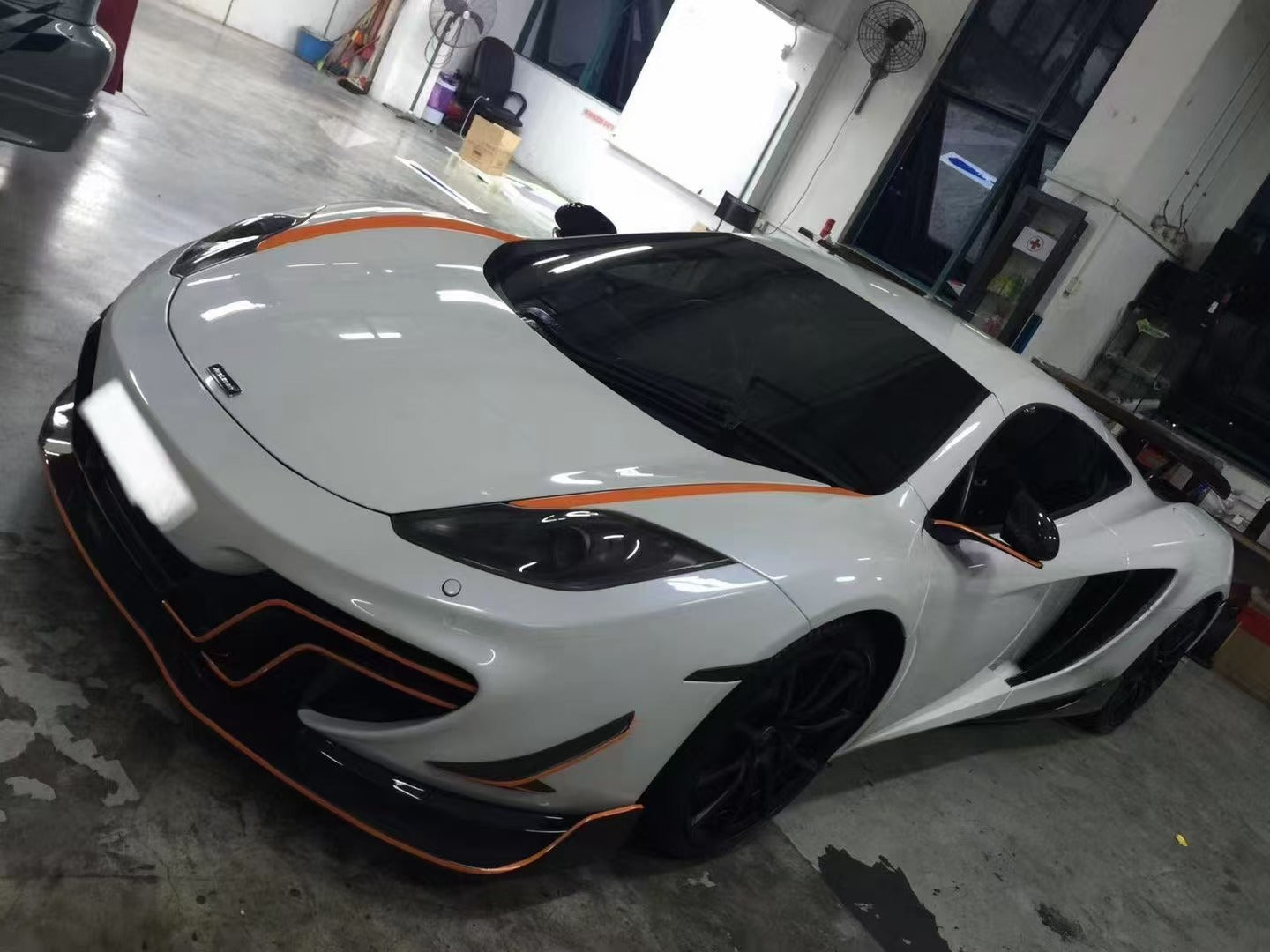 Lamborghini MP4-12C 2012 2013 2014 with Aftermarket Parts - DMC Style Front Lip Carbon Fiber from Aero Republic