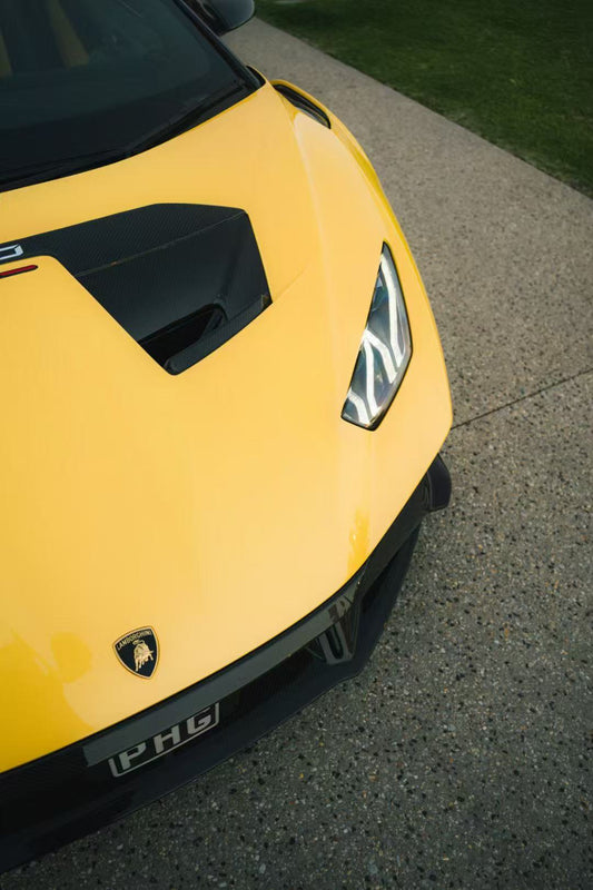 Lamborghini Huracan STO 2021 2022 2023 2024 with Aftermarket Parts - 1:1 STO OEM Style Hood Vent Trim Pre-preg Carbon Fiber / FRP from Aero Republic