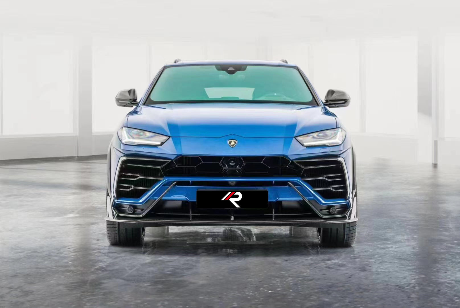 Lamborghini Urus Base 2019 2020 2021 2022 with Aftermarket Parts - M Style Front Lip Pre-preg Carbon Fiber / FRP from Aero Republic