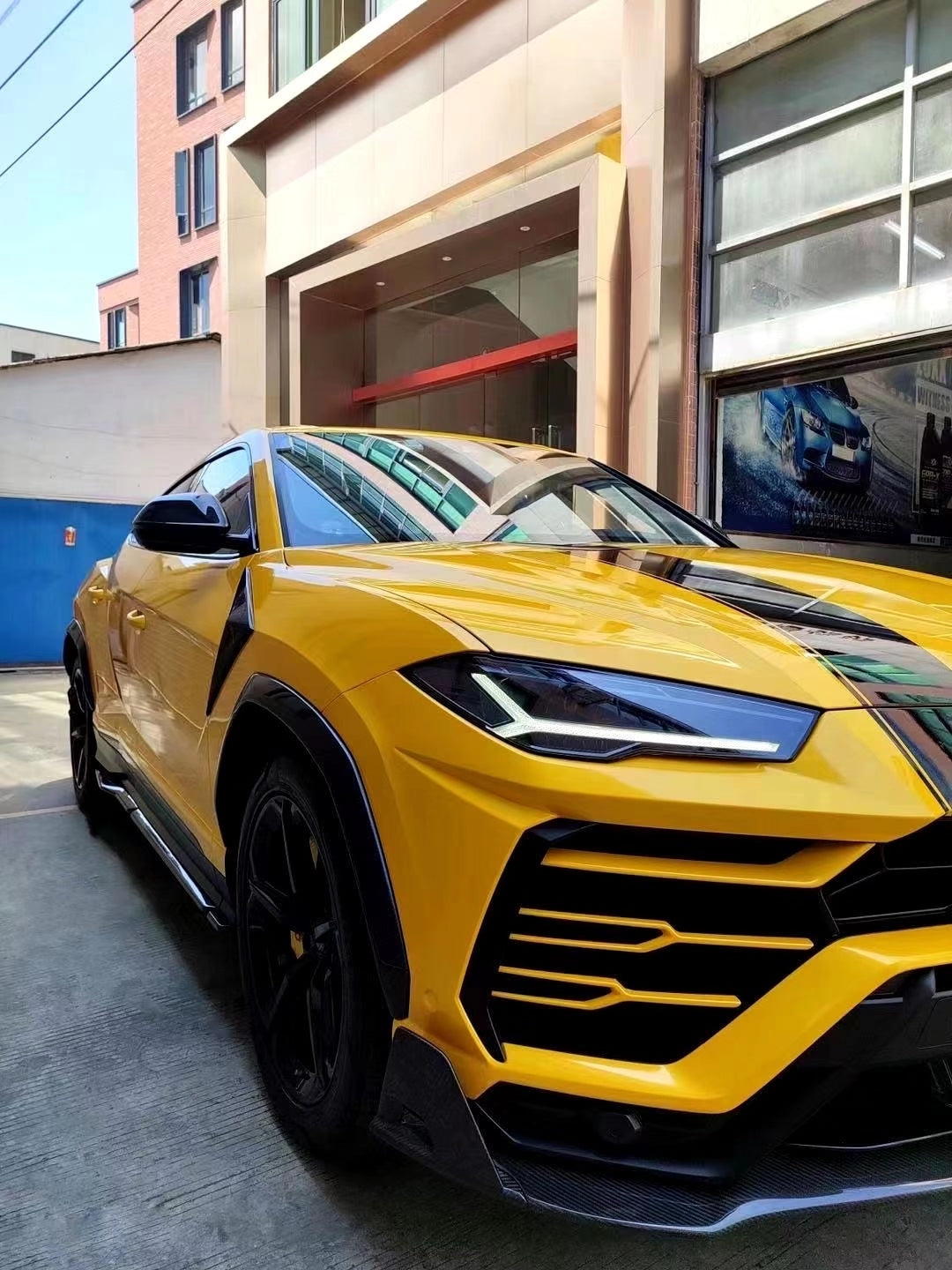 Lamborghini Urus Base 2019 2020 2021 2022 with Aftermarket Parts - M Style Front Lip Pre-preg Carbon Fiber / FRP from Aero Republic