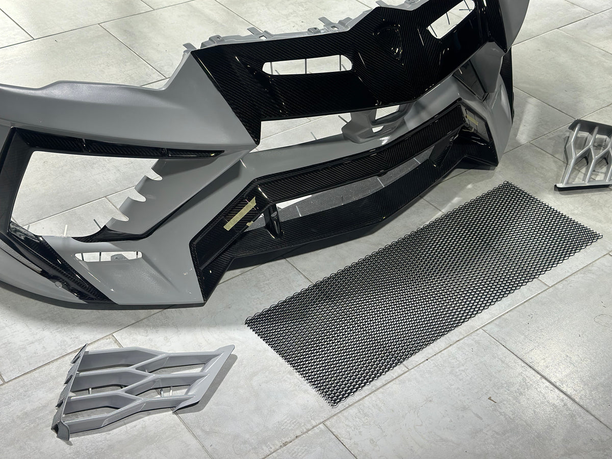 Lamborghini Urus 2019 2020 2021 2022 with Aftermarket Parts - M Style Front Lip & Bumper Carbon Fiber / FRP from Aero Republic